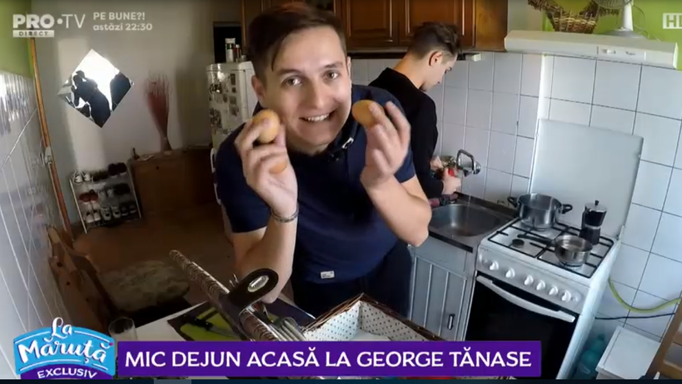 VIDEO Concurs: Am luat micul dejun alături de George Tănase. Ce cadou le-a oferit fanilor