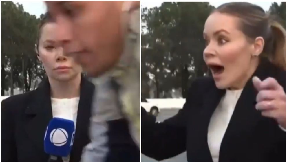 Momentul în care o jurnalistă este jefuită, în direct, de un individ pe bicicletă! Totul a fost surprins pe cameră VIDEO