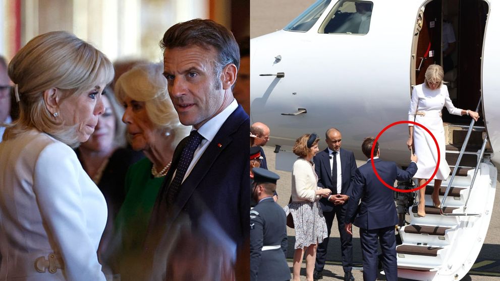 Moment stânjenitor pentru Emmanuel Macron la sosirea în Marea Britanie. Gestul ignorat de soția sa, Brigitte Macron