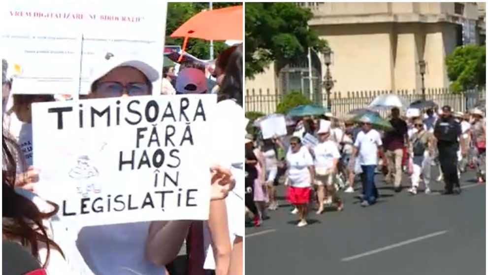 Cum arată protestul contabililor din Piața Victoriei! Motivul pentru care economiștii au ieșit în stradă: „De obicei tăcem și înghițim”