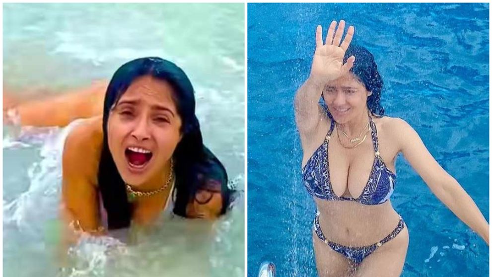 Visul oricărui bărbat: Salma Hayek în costum de baie, în marea învolburată. Reacția fanilor: “Mi-aș dori să fiu eu valul!”