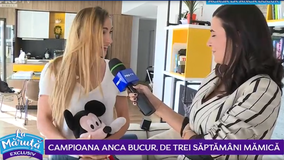 VIDEO Exclusiv Campioană Anca Bucur, de trei săptămâni mămică: 