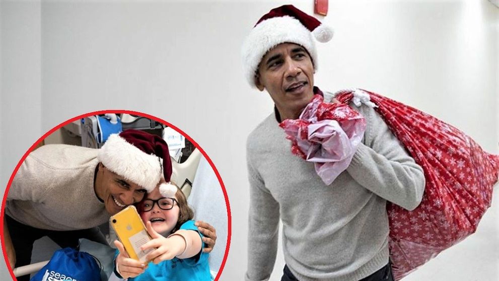 A venit Moș Obama. Fostul președinte american a oferit cadouri unor copii bolnavi