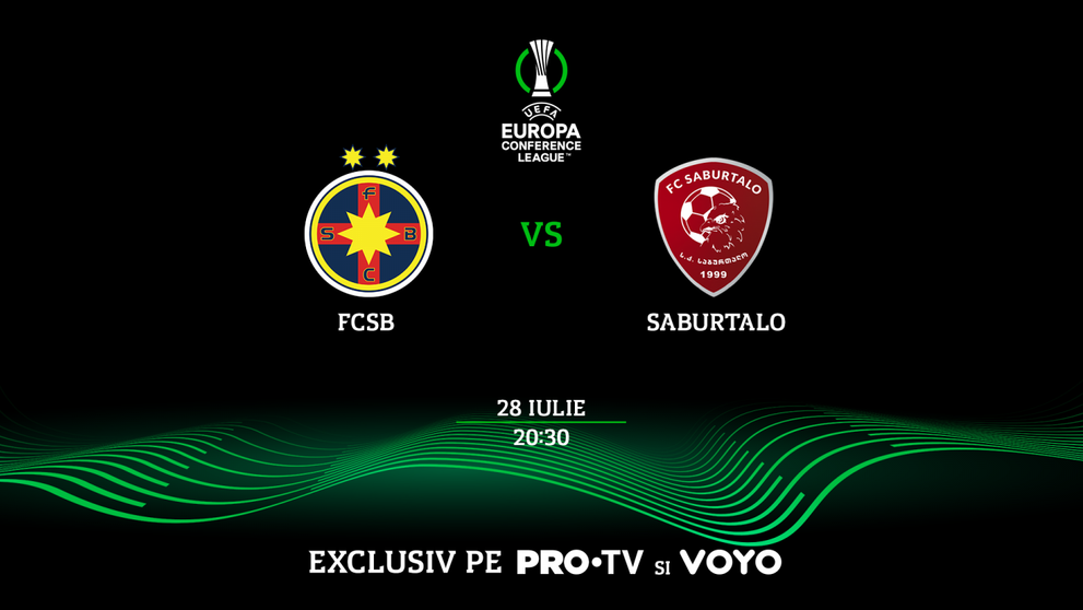 FCSB – Saburtalo se joacă la PRO TV și pe VOYO! Meciul de pe 28 iulie, de la ora 20.30, poate fi văzut live AICI