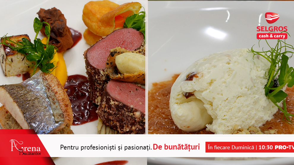 ARENA BUCĂTARILOR: Cerb cu păstrăv umplut cu pate de ciuperci + Mousse de ciocolată albă cu păstrăv, cocos și roșii