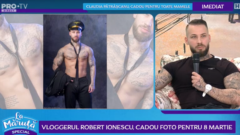 VIDEO Vloggerul Robert Ionescu, cadou foto pentru 8 martie