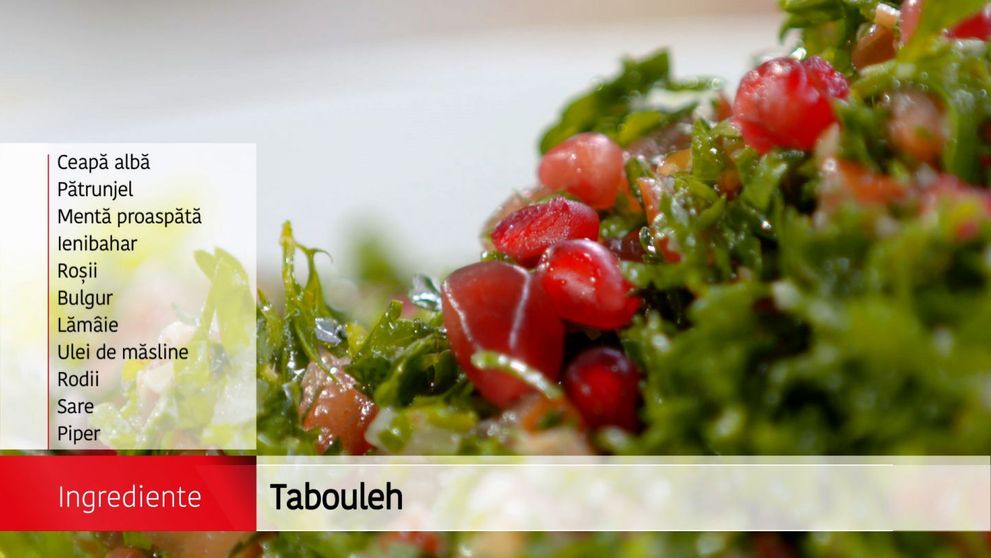 Reteta de: tabouleh, baba ganoush, hommos tahini, kafta