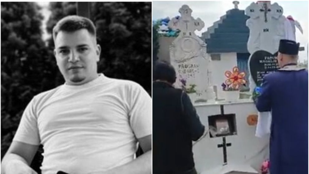 Imagini sfâșietoare de la parastasul lui Mădălin, tânărul care a murit în Olt după ce și-a prins iubita cu un alt băiat