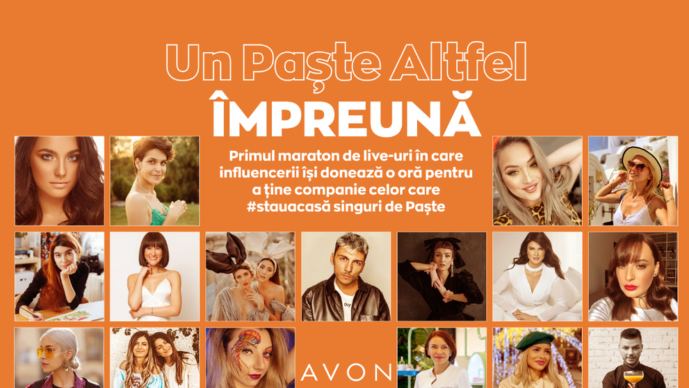 Celebritățile își donează timpul celor care stau acasă de Paște, în primul maraton de live-uri organizat pe pagina AVON
