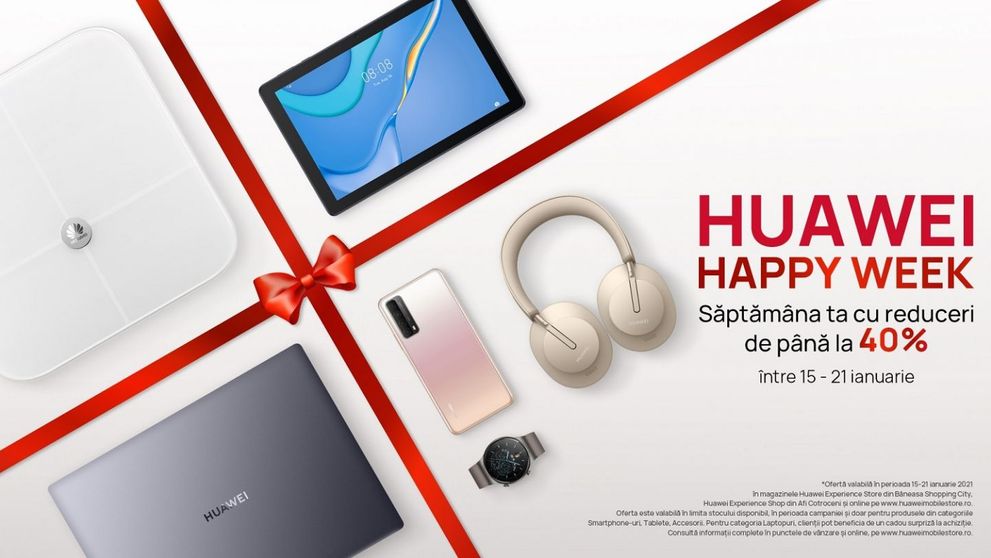 Happy Week la Huawei. Ce device-uri de ultimă generație poți cumpăra cu o reducere de până la 40%