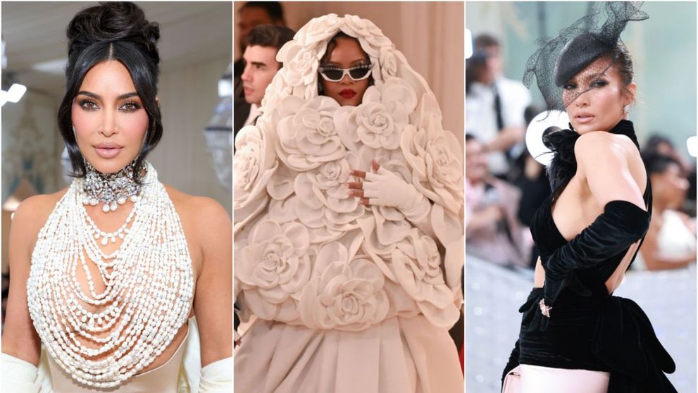 Kim Kardashian, acoperită de 50.000 de perle la Met Gala. Cum s-au îmbrăcat Rihanna și Jennifer Lopez
