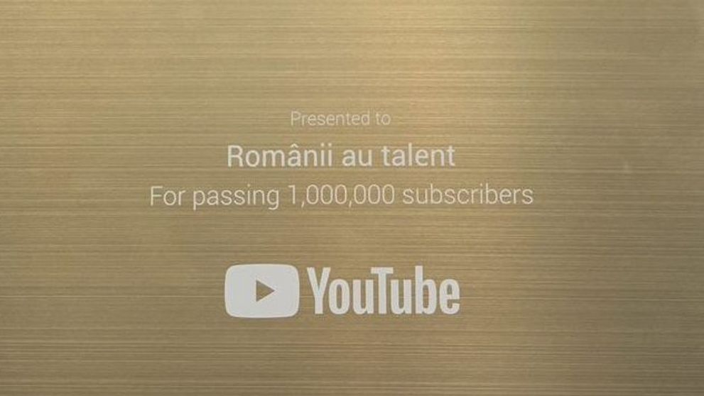 Canalul de YouTube al show-ului Românii au talent a depășit 1.000.000 de abonați
