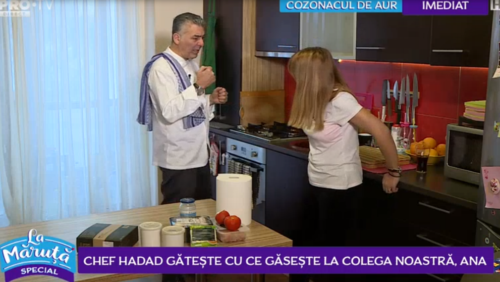 VIDEO Chef Hadad gătește cu ce găsește la colega noastră, Ana