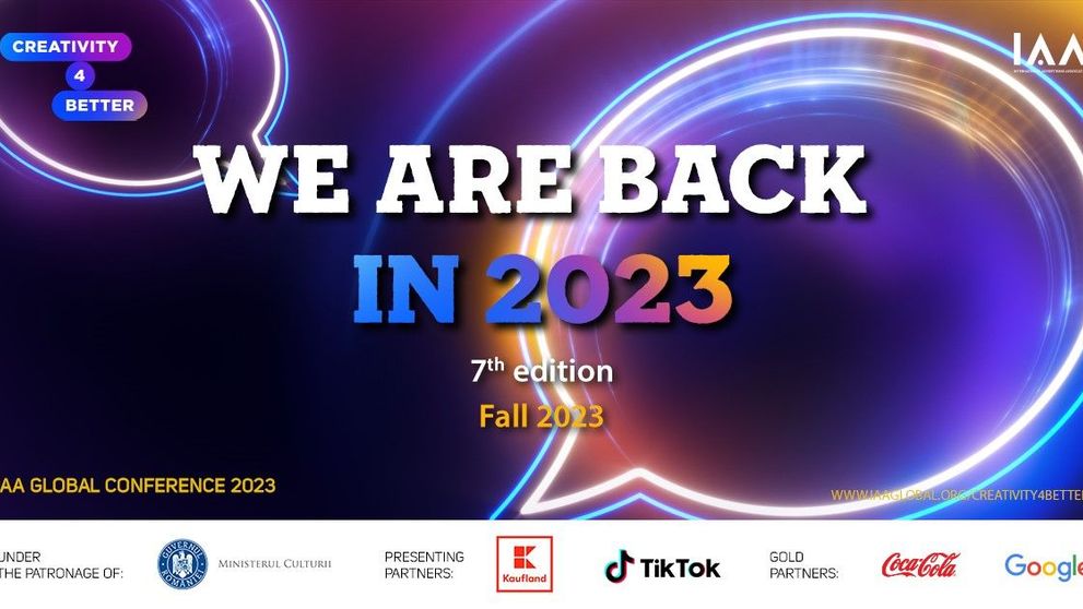 Conferința IAA „Creativity4Better” se reîntoarce în 2023 cu tema HUMAN CREATIVITY FOR SOCIETAL CHANGE