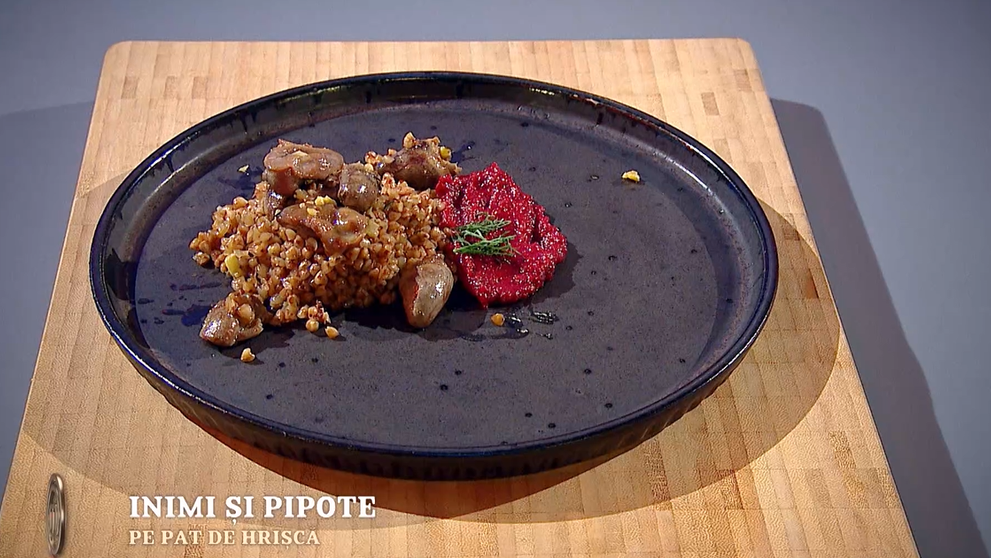 Masterchef 2024, 7 octombrie. Ionuț Moraru - Pipote cu inimioare în sos de vin alb și piure de sfeclă roșie cu hrean