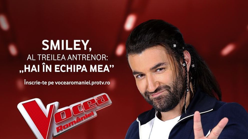 Pentru cel de-al optulea sezon, Smiley este antrenor la Vocea României! Provocarea continuă: ghici cine vine la Vocea!