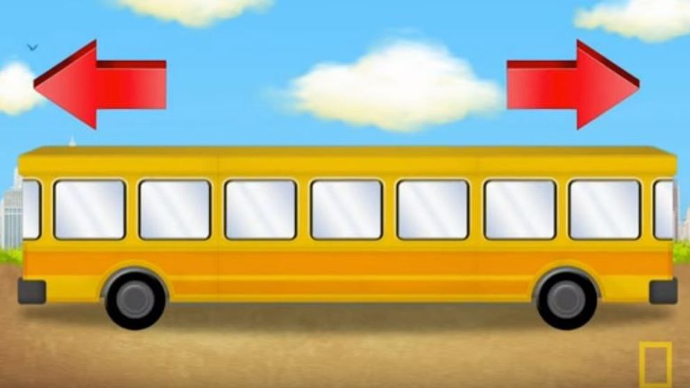 O noua intrebare face furori pe internet. Copiii de 10 ani stiu raspunsul. In ce directie merge autobuzul din imagine?