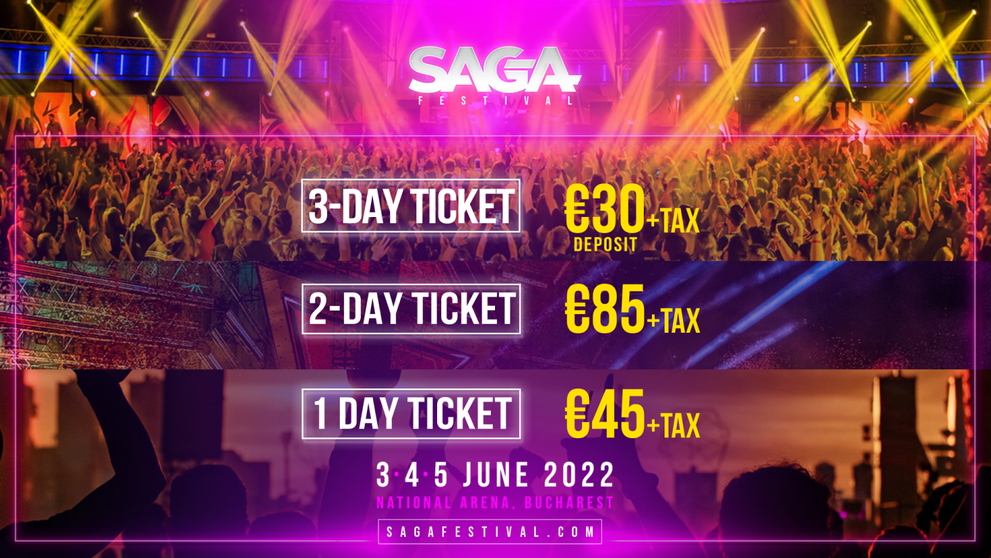 SAGA lansează biletele de o zi și de două zile pentru festival