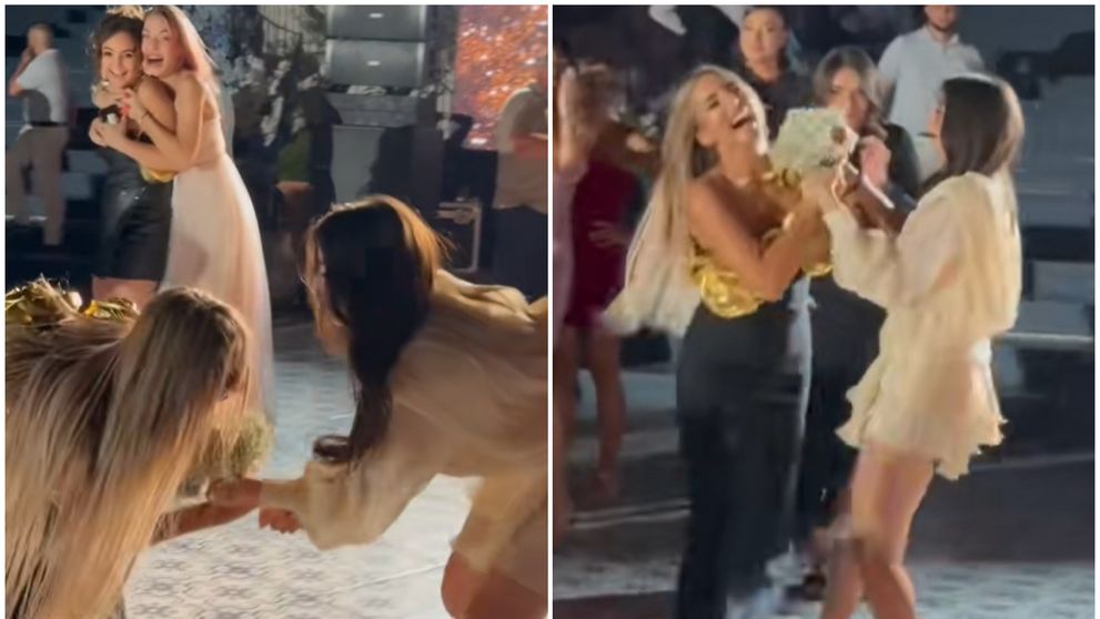 Moment viral la o nuntă: Două domnișoare, gata să se ia la bătaie pentru buchetul miresei