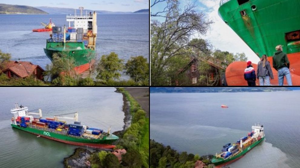 O navă container uriașă a eșuat în grădina unui bărbat: N-am auzit nimic, dormeam profund - FOTO&VIDEO