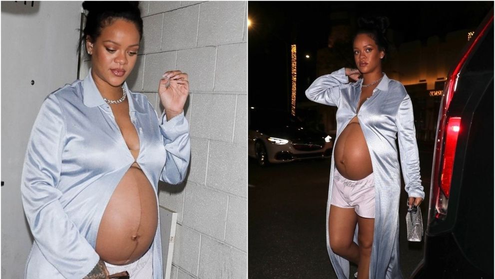Rihanna, cel mai șocant look de până acum: pare că și-a uitat hainele acasă și a ieșit în pijama la cină