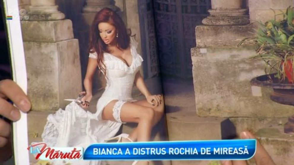 Bianca Dragusanu si-a distrus rochia de mireasa. De ce a facut sotia lui Victor Slav acest gest