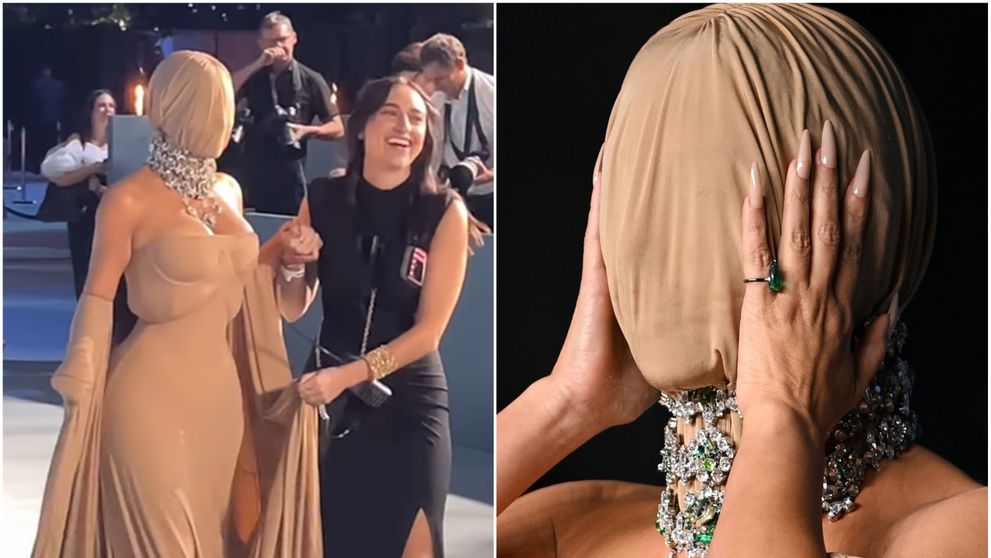 Fashionistă sau ridicolă? Kim Kardashian, ironizată după apariția „oarbă” pe covorul roșu – a avut nevoie de ajutor ca să meargă!