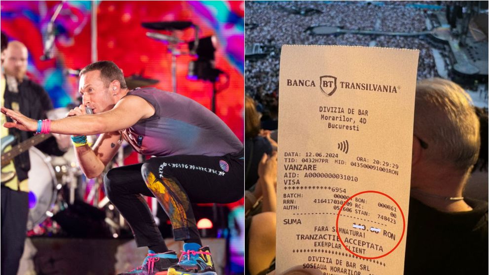 Cât a plătit un bucureștean pentru două ape, două doze de suc și popcorn la concertul Coldplay de pe Arena Națională. Suma exorbitantă pe care a scos-o din buzunar