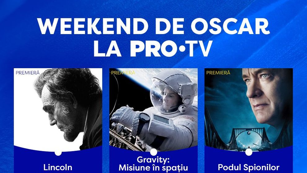 Weekend de Oscar la PRO TV! Trei filme de Oscar in premiera in acest weekend, numai la PRO TV