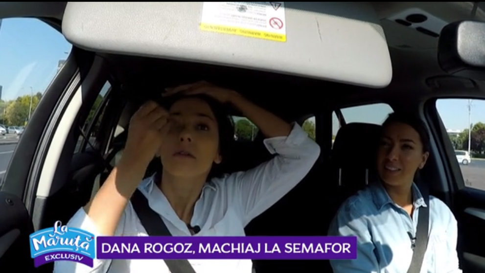 VIDEO Dana Rogoz, machiaj la semafor