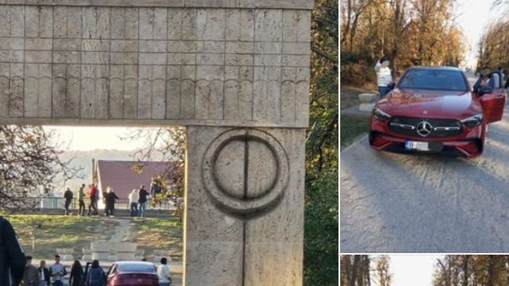 O șoferiță a intrat cu mașina la câţiva metri de Masa Tăcerii, creația lui Brâncuși de la Târgu Jiu - FOTO