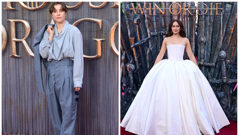 Una a ales costumul, cealaltă rochia de prințesă. Emma D’Arcy și Olivia Cooke, apariții complet opuse la premiera „House of the Dragon” sezonul 3