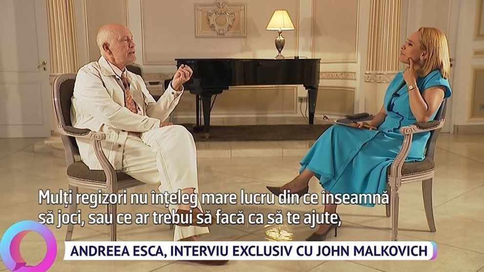 Andreea Esca, interviu exclusiv cu John Malkovich! Ce loc din România și-ar dori să viziteze celebrul actor