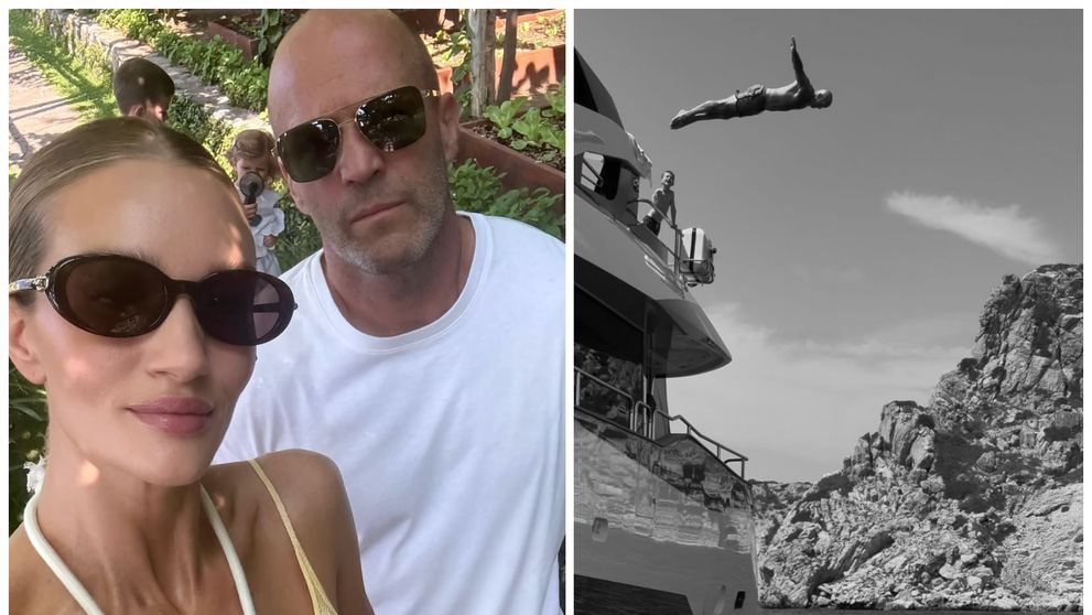 Vacanță de vis pentru Jason Statham. Actorul face spectacol cu sărituri în apă