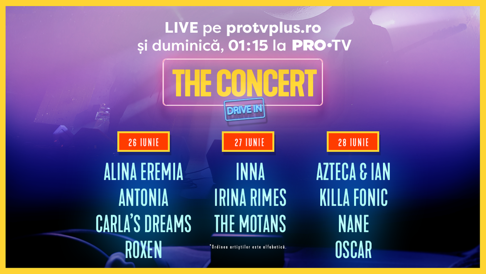 PRO TV aduce distracția la tine acasă în cel mai mare concert drive-in: THE CONCERT drive-in