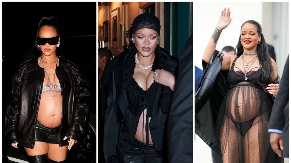 Rihanna a început spectacolul ținutelor provocatoare cu burtica la vedere! Vedeta ar fi deja în luna a șasea de sarcină