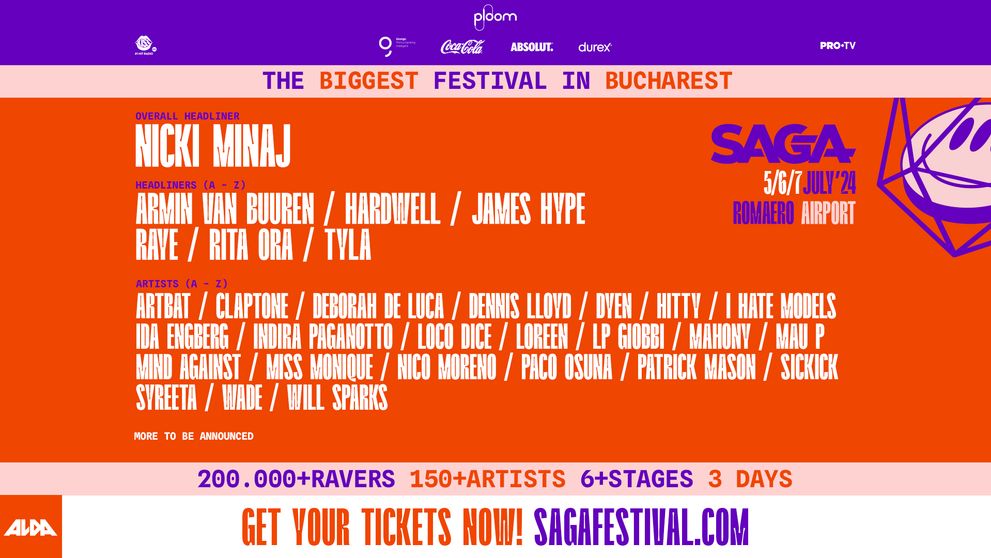 HARDWELL și RITA ORA vin la SAGA FESTIVAL!