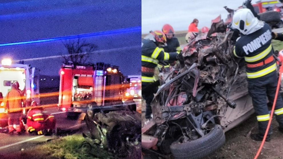 Momentul sfâșietor în care băiețelul de 3 ani, strivit de mașină în urma accidentului de pe E85, este scos de sub fiarele autoturismului! Pompierii au izbucnit în lacrimi atunci când l-au văzut pe micuț