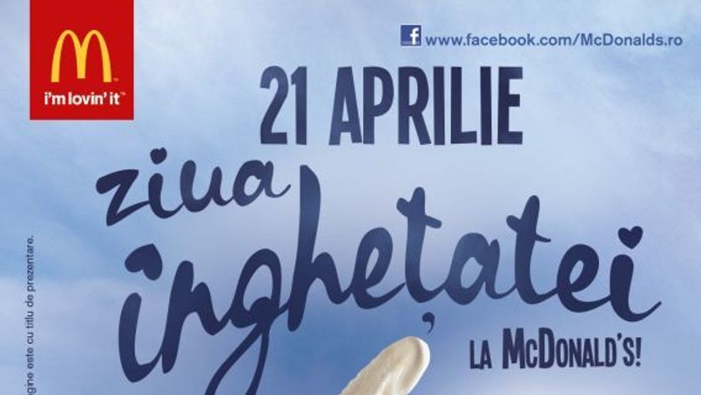 (P) Sarbatoreste pe 21 aprilie Ziua Inghetatei de la McDonald's