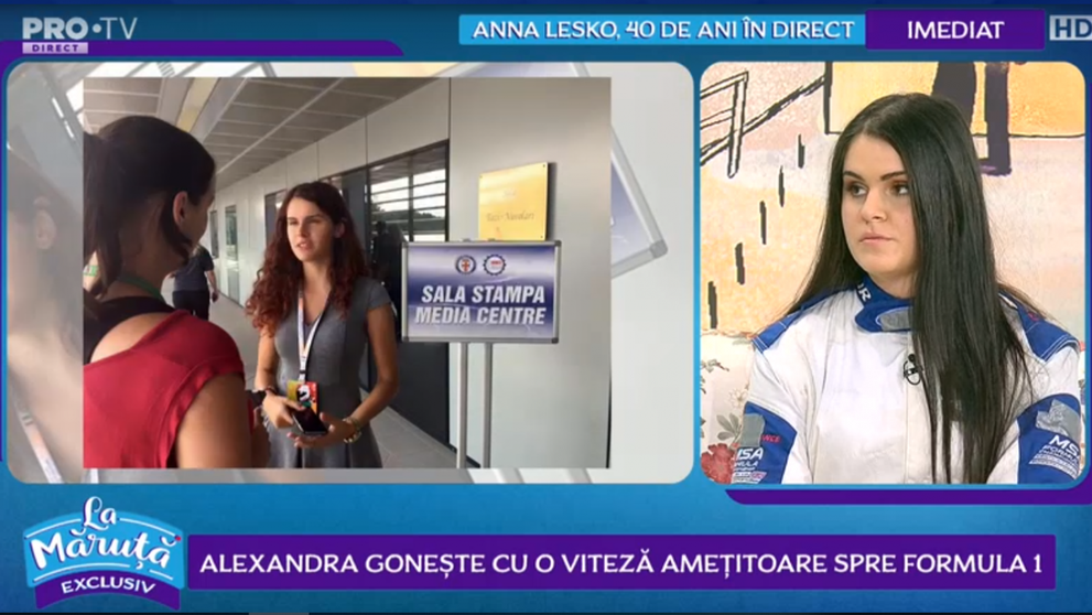 VIDEO Alexandra gonește cu o viteză amețitoare spre Formula 1. Românca l-a cunoscut pe Michael Schumacher