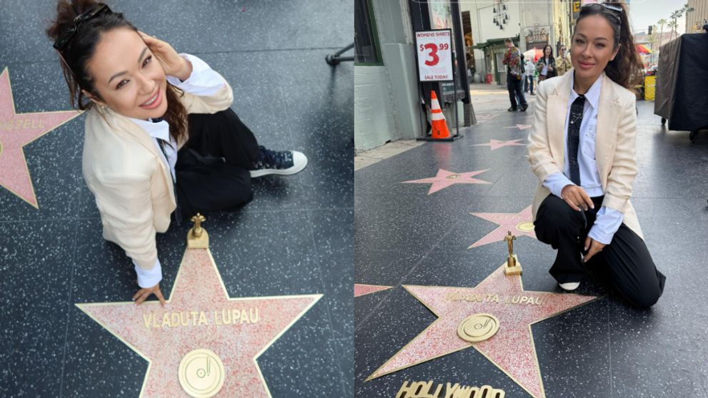 Vlăduța Lupău, imagini de colecție cu propria stea de pe Walk of Fame. Artista se află în turneu, în Statele Unite ale Americii: „A mea e ca soarele”