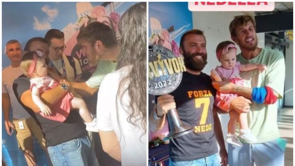 Alexandru Nedelcu, revedere emoționantă! Iubita și fetița lui l-au așteptat la aeroport