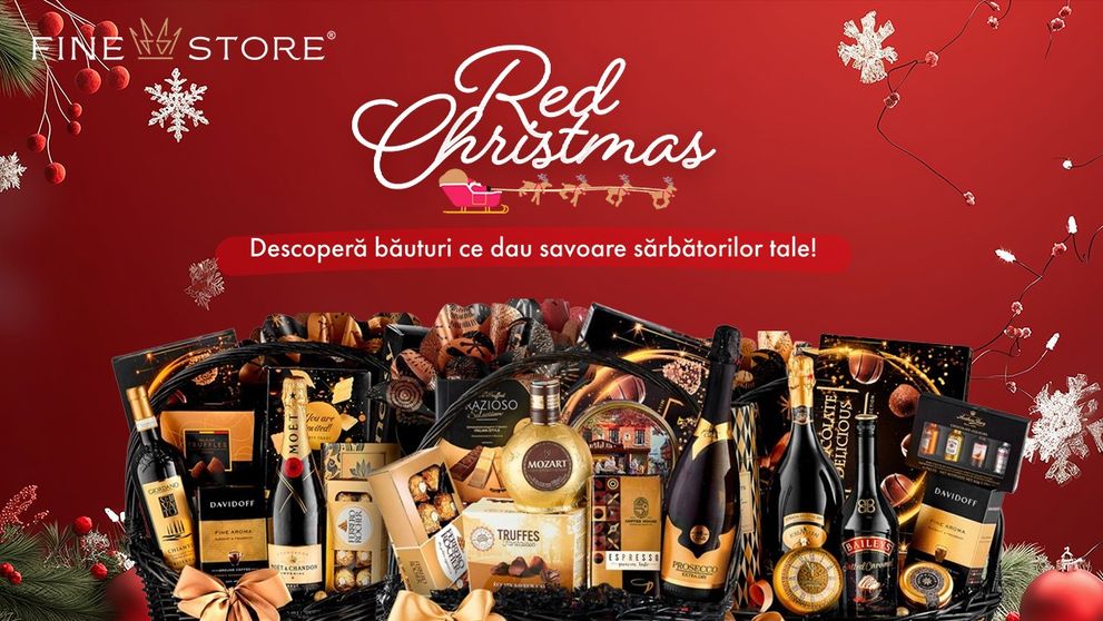 (P) Uită de febra cumpărăturilor de sărbători! La FineStore ai cele mai elegante coşuri cadou, la cele mai bune preţuri