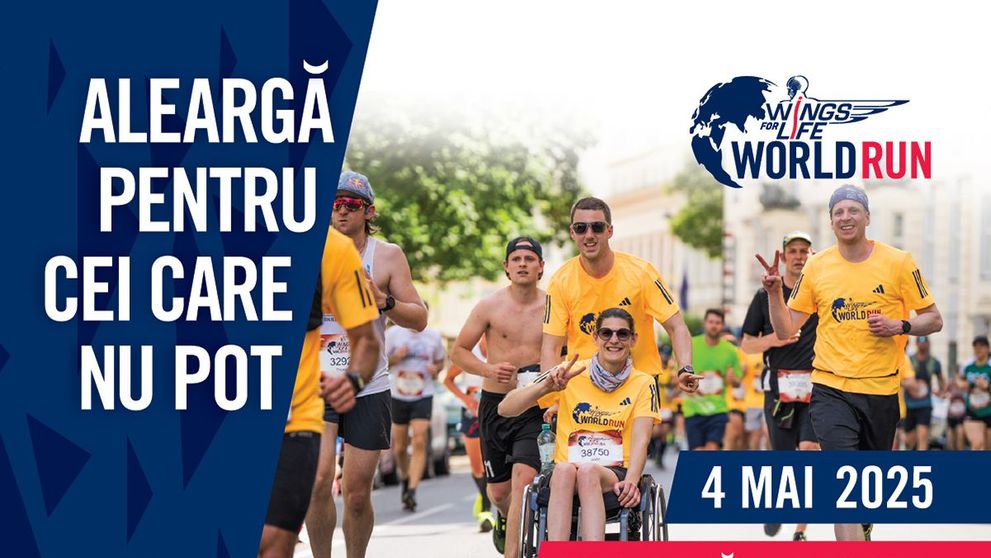 Aleargă pentru cei care nu pot, pe 4 mai, la Wings For Life World Run