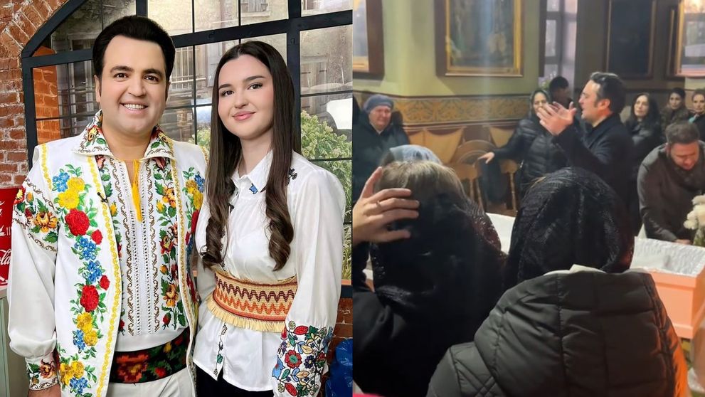 Imaginile durerii de la priveghiul Andreei, fiica lui Igor Cuciuc. Îndrăgitul interpret de muzică populară nu s-a desprins de lângă sicriul cu trupul neînsuflețit al unicului său copil