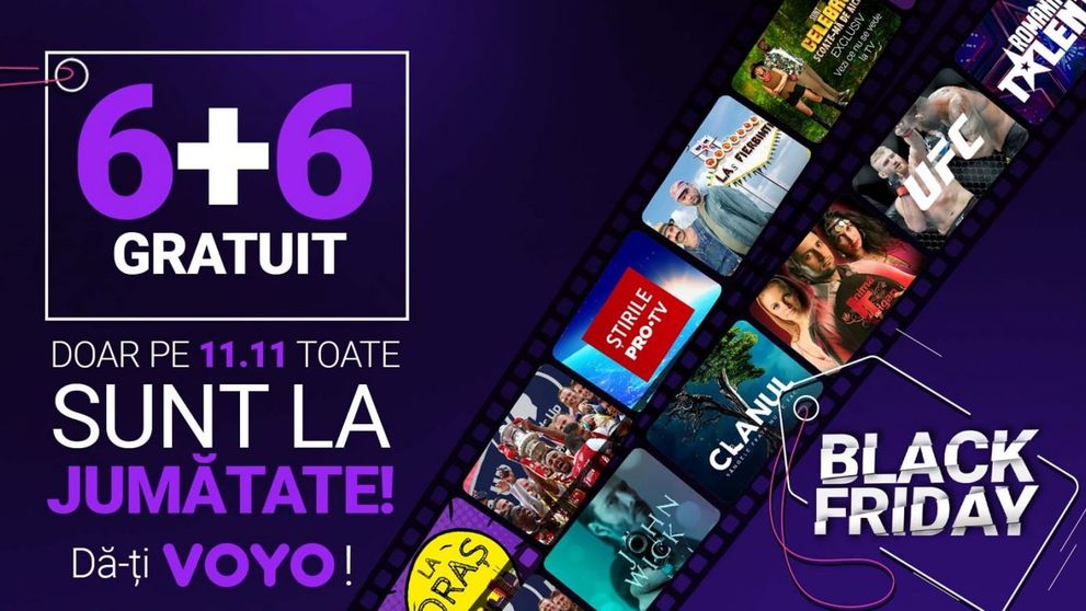 VOYO ți-a pregătit super oferte de Black Friday: Plătești șase luni și te uiți un an întreg la show-urile tale preferate