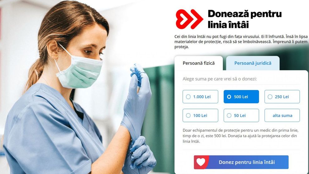 Donează pentru linia întâi | Peste 4 milioane de măști sanitare, achiziționate din donații