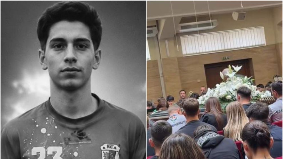 Imagini sfâșietoare de la înmormântarea lui Matias, fotbalistul care a murit în accidentul din Dumbrăvița. Zeci de persoane au venit să își ia rămas bun