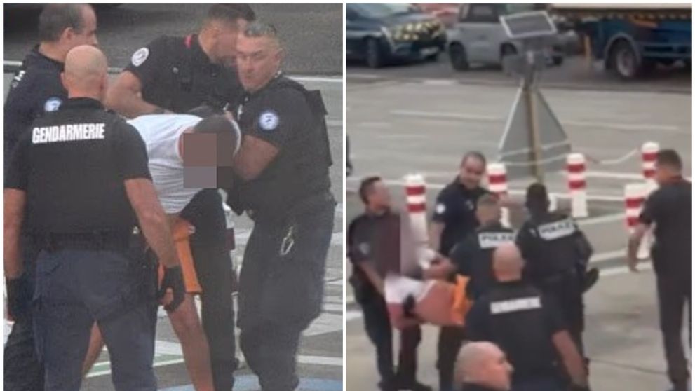 Momentul în care un pasager este dat jos din avion după ce ar fi încercat să deschidă ușile aeronavei în zbor VIDEO