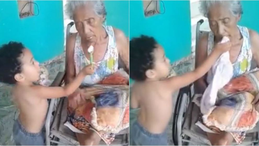 Ce face acest baietel pentru bunica sa bolnava e emotionant. Motivul pentru care videoclipul a ajuns viral